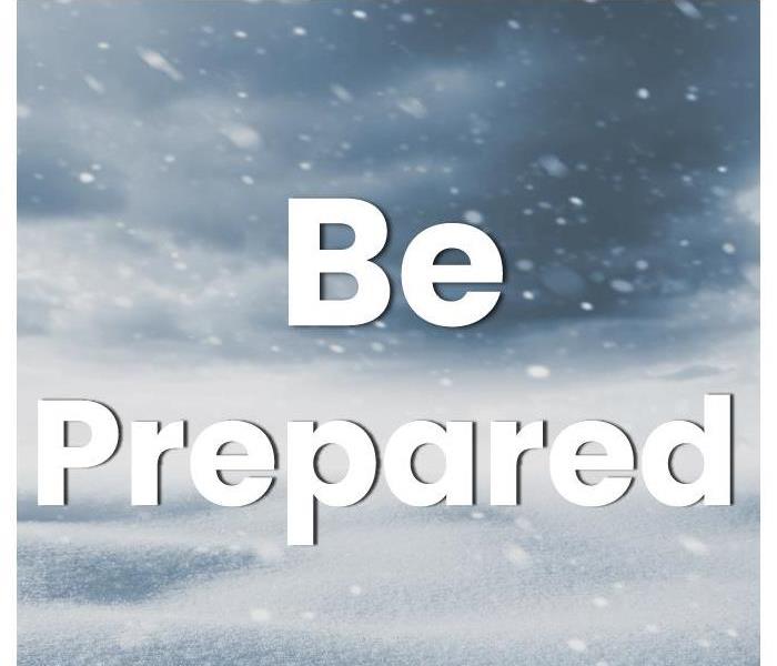 Phrase Be Prepared, background of snow falling
